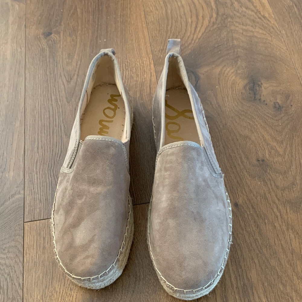 Sam Edelman Taupe Suede Slip-On Espadrilles